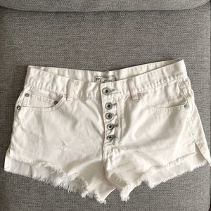 Free People White Cut Off Shorts